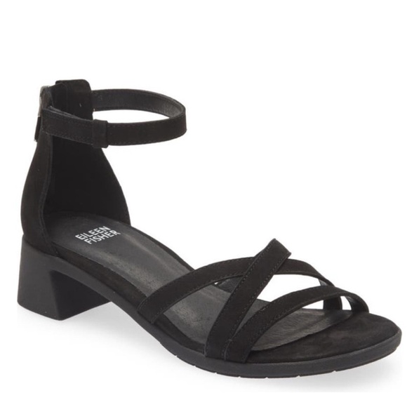 NEW! Eileen Fisher Black Noni Sandal - Size 11 - Picture 1 of 12